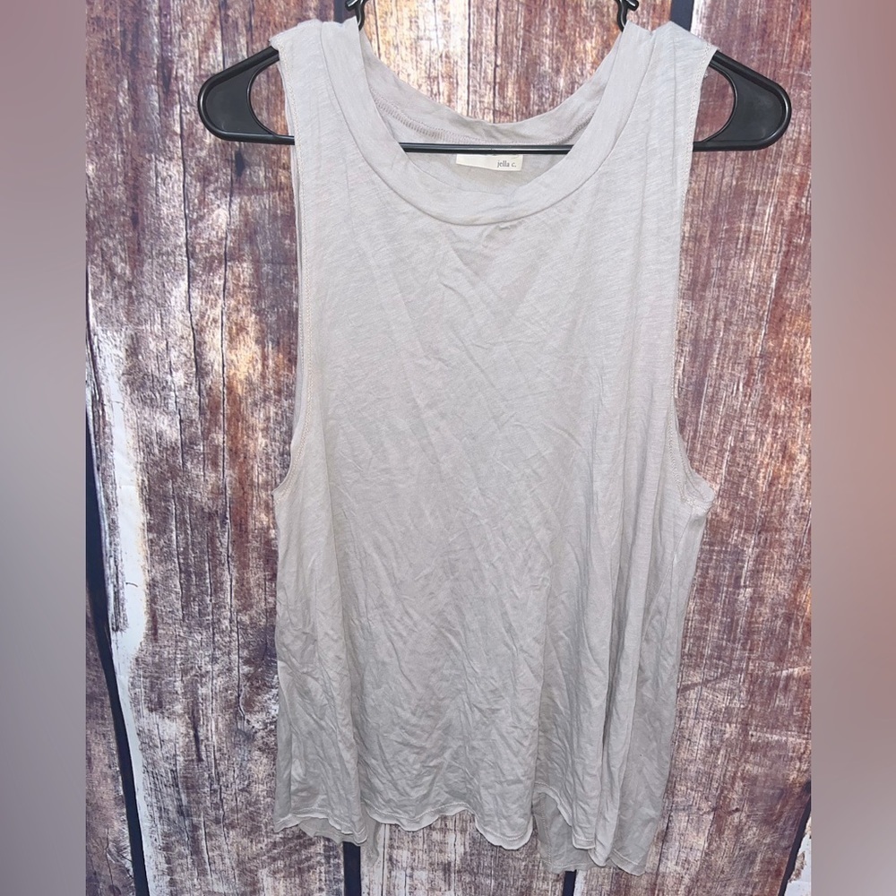 Jella Couture Open Back Tank Top In Gray